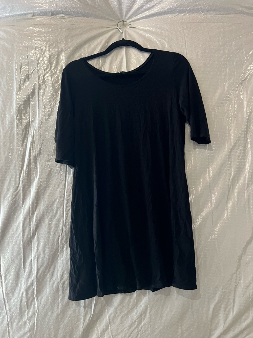 Eileen Fisher Black Short Sleeve Tunic T-Shirt Size Medium
